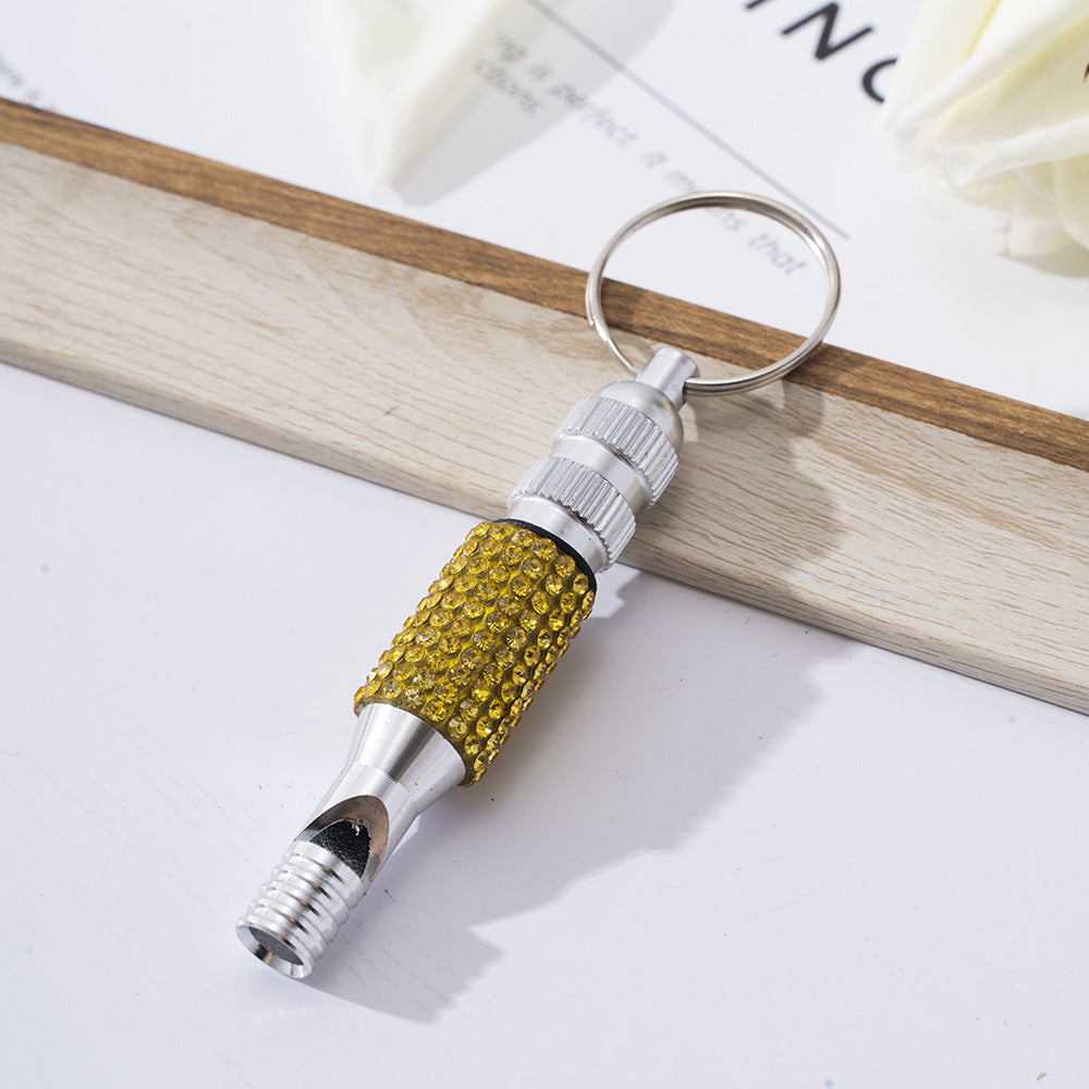 Wholesale Diamond Whistle Two Section Aluminum Whistle Outdoor Survival Training Whistle Keychain